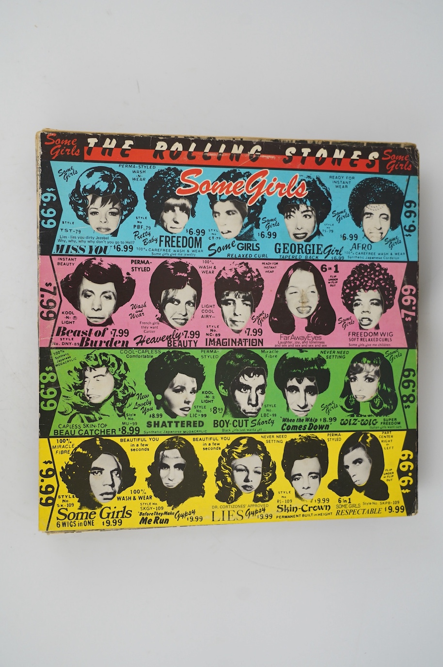 Twelve The Rolling Stones LP record albums; Some Girls, Sticky Fingers and another, Big Hits, Rolled Gold, Rock ‘n’ Rolling Stones, Through the Past, Darkly (Big Hits vol.2), Stones Story, Stones Story 3, Get Stoned. Con